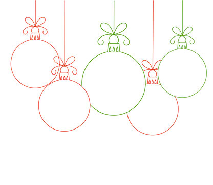 red and green christmas ornaments hanging clip art preview