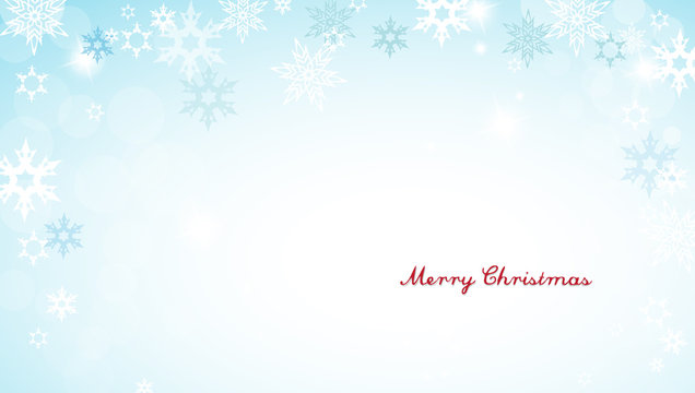 Christmas silver background with snowflakes and decent red Merry