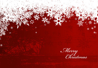 Abstract background with snowflakes and Merry Christmas text.