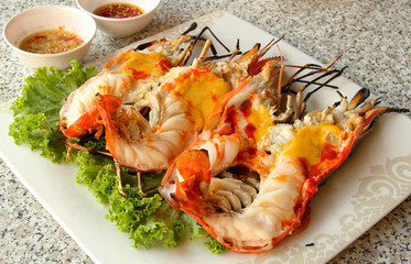 Grilled Giant River Prawn