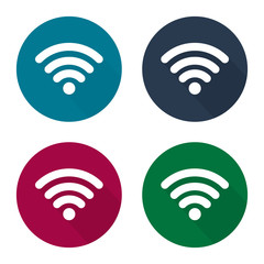 Wifi logo button icon set vector, isolated on white background.