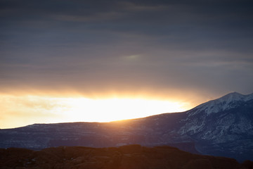 Fototapeta na wymiar Sunset in the Arches National Park, Utah, USA