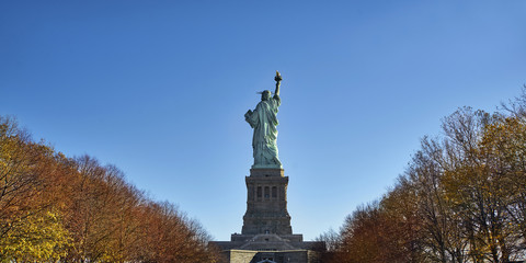 Fototapeta na wymiar Statue of Liberty from back