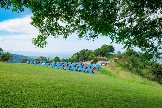 Camping grounds Doi Samer Dow from National Park sri nan from nan province,Thailand