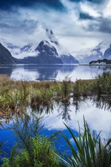Wandaufkleber beautiful scenic of milfordsound fiordland national park importa © stockphoto mania