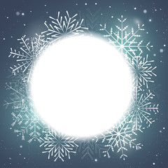 Christmas snowflakes round frame