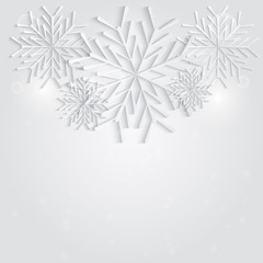 Fototapeta na wymiar Abstract White Background with Snowflakes