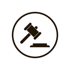 Court hammer icon vector
