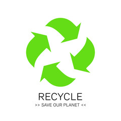 Abstract green environment recycle icon eco concept sign. Vector illustration.