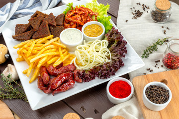 beer snacks served in the restaurant