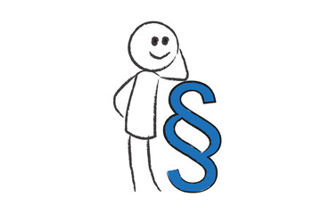 Person mit Paragraph - Rechtsschutz