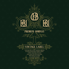 Old vintage card with floral ornament - vector