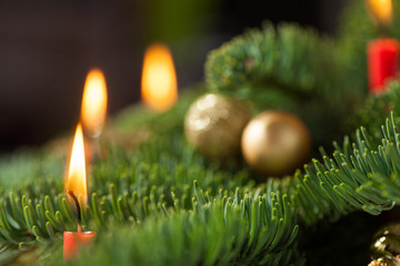 candle burning christmas tree