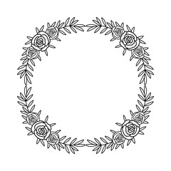 Flowers crown icon. Decoration rustic garden floral nature plant and spring theme. Isolated design. Vector illustration