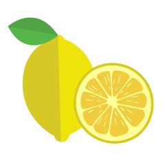 Collection of lemons, isolated on white background, vector illustration