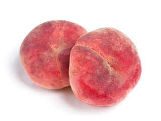 Fresh red flat peaches