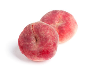 Fresh red flat peaches