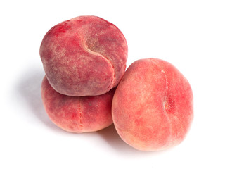 Fresh red flat peaches