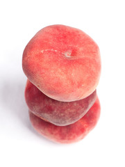 Fresh red flat peaches