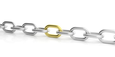 Obraz premium Chain on white background. 3d illustration
