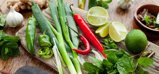 Asian food ingredient board