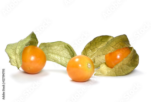 Fresh Winter Cherry Or Physalis Fruits Isolated On White Background Wall Mural Eivaisla