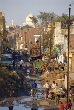 Slums within a kilometer of the Taj Mahal, Agra, Uttar Pradesh