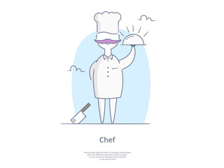 Premium Quality Line Icon And Concept Set: Young professional chefs.