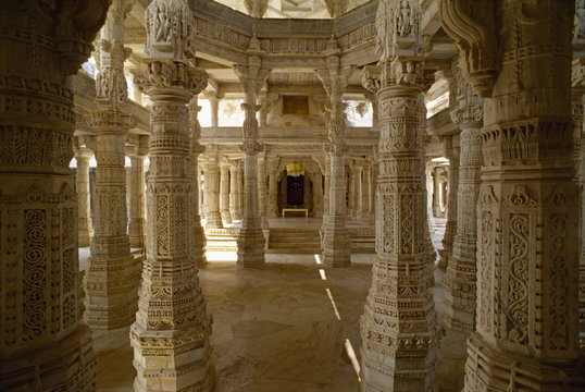 The Jain temple of Chaumukha, built in the 14th century, Ranakpur, Rajasthan state