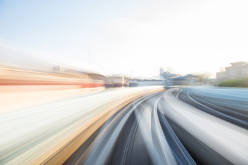 Naklejka na ściany i meble Speed motion in urban highway road tunnel