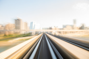 Fototapeta premium Speed motion in urban highway road tunnel