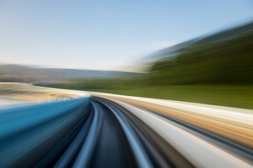 Speed motion in urban highway road tunnel