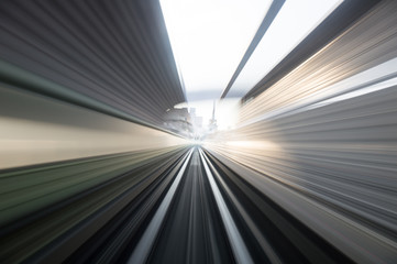 Speed motion in urban highway road tunnel