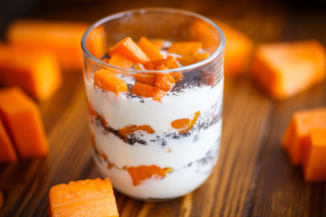 Greek yogurt with baked pumpkin