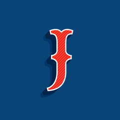 J letter logo in classic sport team style font.