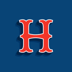H letter logo in classic sport team style font.