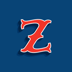 Z letter logo in classic sport team style font.