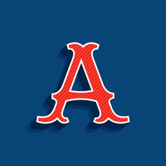 Letter A logo in classic sport team style font.