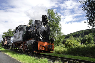 Fototapeta na wymiar Historische Dampflok Sauerländer Kleinbahn