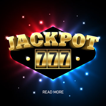 Jackpot 777, lucky triple sevens jackpot casino banner. 