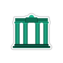 Vector illustration in paper sticker style Architecture greek columns