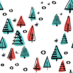 christmas tree seamless pattern