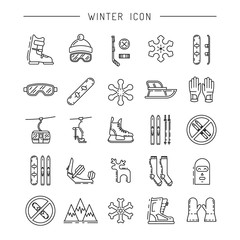 Fototapeta premium set winter icon