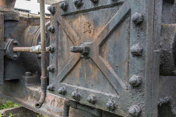 Industrial old machine in the factory at metalworks