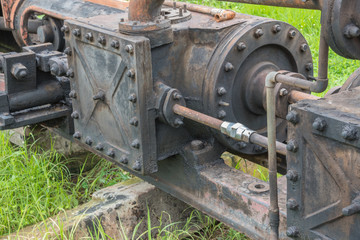 Industrial old machine in the factory at metalworks