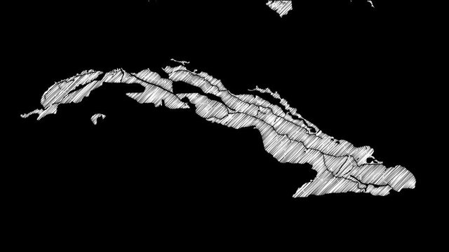 Kuba Karte Animation Skizze 4K