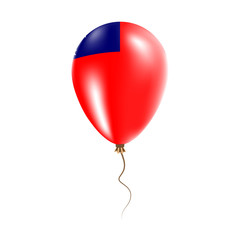 Samoa balloon with flag. Bright Air Ballon in the Country National Colors. Country Flag Rubber Balloon. Vector Illustration.