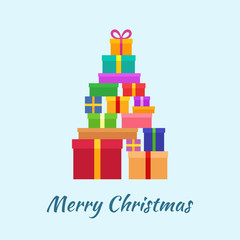 Merry Christmas card with Gifts