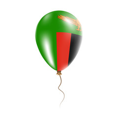 Obraz premium Zambia balloon with flag. Bright Air Ballon in the Country National Colors. Country Flag Rubber Balloon. Vector Illustration.