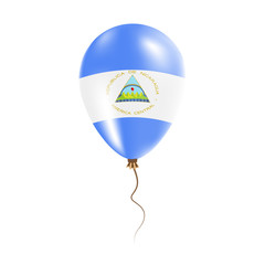 Obraz premium Nicaragua balloon with flag. Bright Air Ballon in the Country National Colors. Country Flag Rubber Balloon. Vector Illustration.